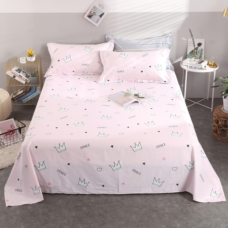 纯棉床单单件 印花卡通全棉布防滑斜纹被单 单双人学生宿舍可订制