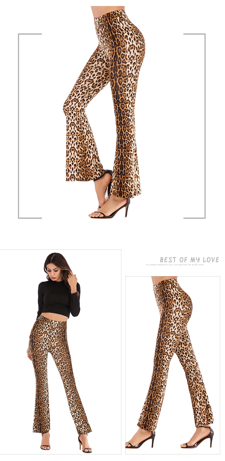 Leopard-Print Flared Pants NSDMB75982