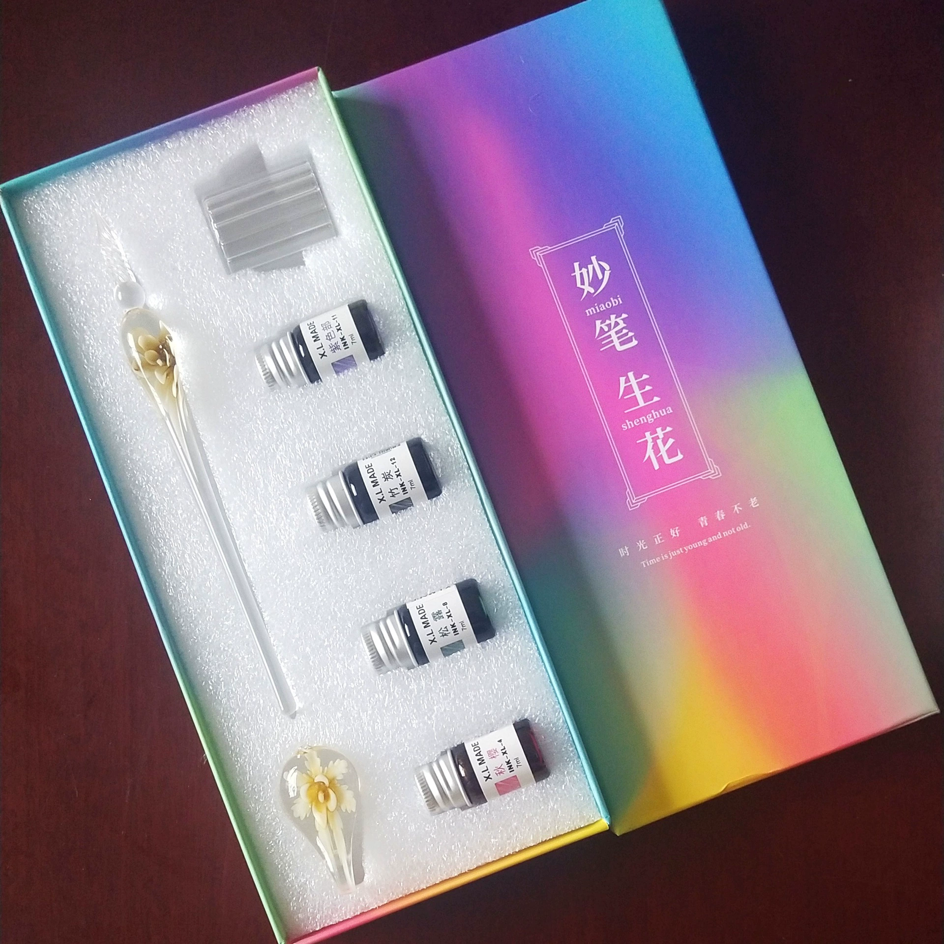 Glass set, gift box, rollerball pen, Birthday gift