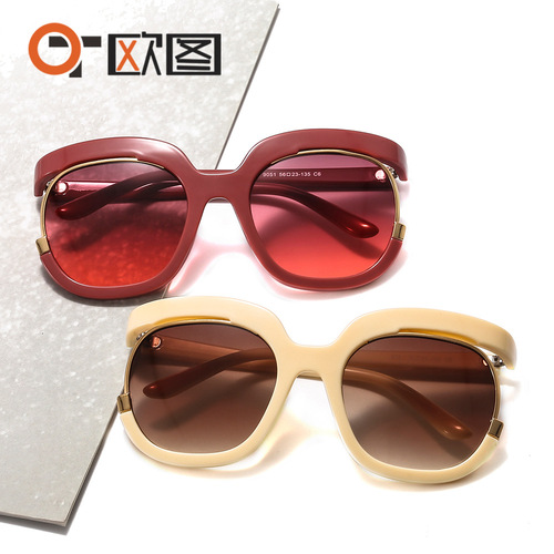 2020 new style personalized sunglasses 9051 large frame round European and American fashion sunglasses for men and women cross-border hot sale