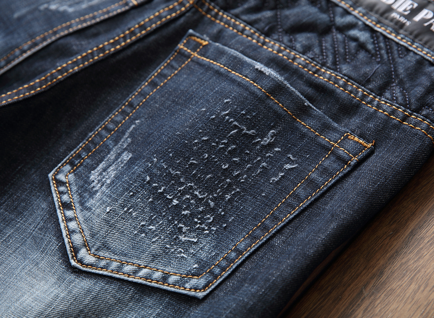 Jeans da uomo stile elastico con cuciture a compressione Zou piccoli jeans a gamba dritta_voghion.com