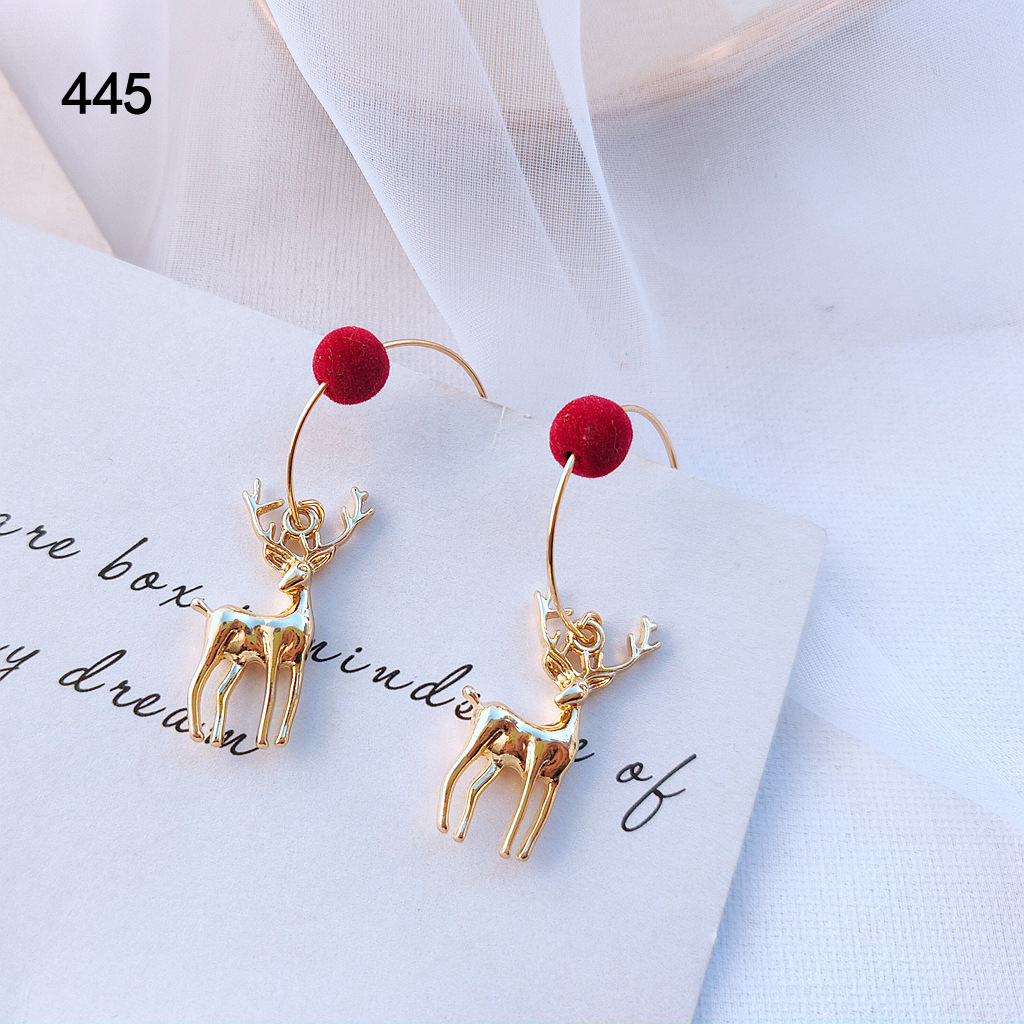 13g Weight Drop Earrings Classification 1 Pair Quantity Daily Occasion Alloy Material Christmas Festival Deer Pattern Women'S Gender Plating Design Simple Style Style 1 Pair Christmas Simple Style Deer Plating Alloy Drop Earrings 1