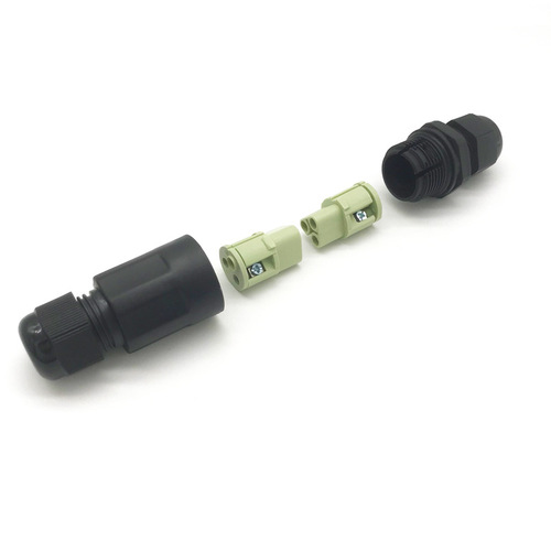 IP68防水连接器 2芯公母对接航空插头 室外LED灯具电缆防水接头