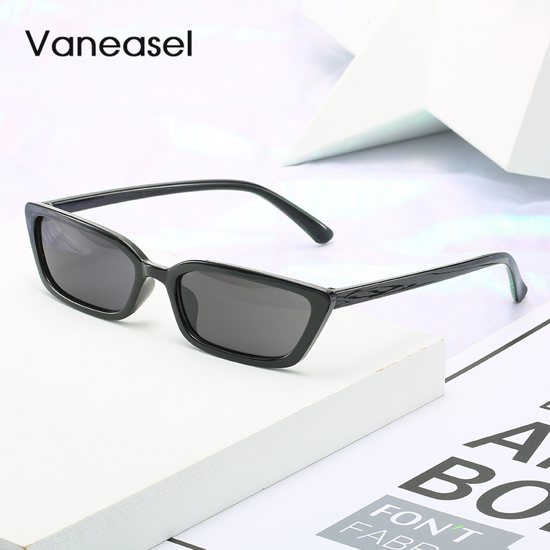 97033 transfronteriza plástico retro gato oreja gafas de sol Nueva moda europea y americana transparente color océano pieza pequeño marco gafas de sol