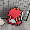 Cartoon comics, three dimensional capacious backpack, in 3d format