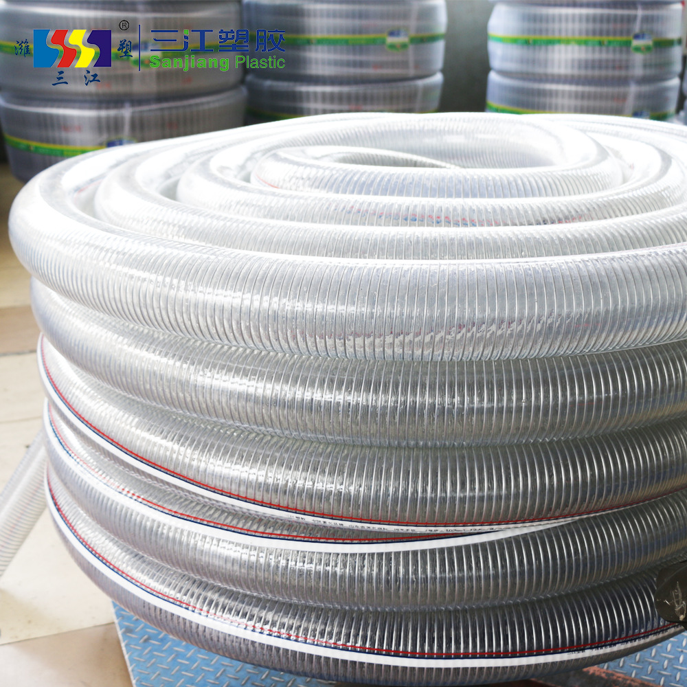 Transparent steel pipe PVC transparent steel wire Strengthen Spiral Plastic hose Oil resistant Complete specifications