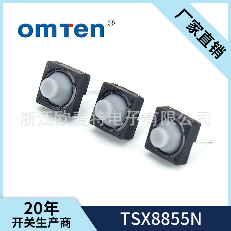 供应两脚轻触开关TSX8855N 立式贴片式按键轻触开关电子开关