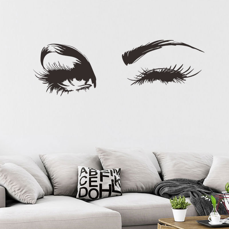 Augen charmante Wohnzimmer Schlafzimmer Hintergrund dekorative Malerei PVC Wandaufkleber Grohandelpicture4
