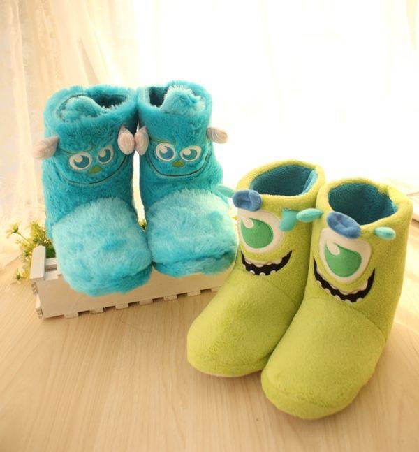 Cartoon University Sullivan Popeyes winter Home Furnishing Warm shoes lovers indoor non-slip Bootie