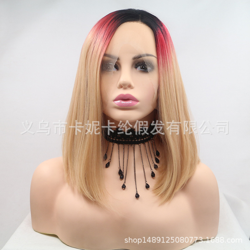 Perruca de encaje Perruca de color gradiente