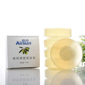 爱尚玫瑰香型洁面皂 透明圆形清洁精油皂橄榄蜂蜜保湿香皂批发