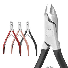 Factory-made stainless steel colorful cuticle nippers—easy-to-use toenail and fingernail trimmers, ideal for manicure and nail care, including cuticle removal.