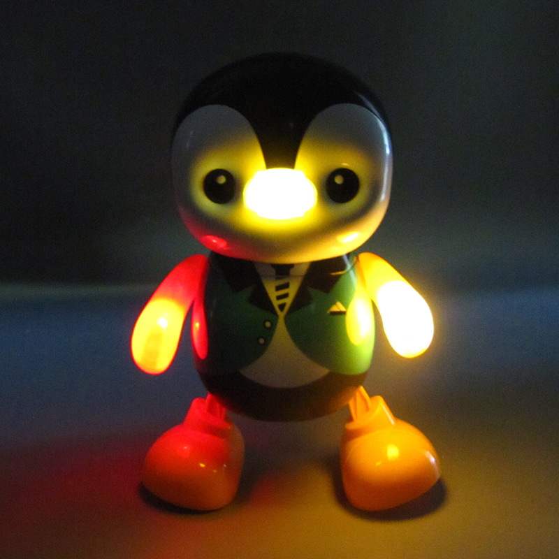 Tiktok red mismo estilo bailando canto pequeño pingüino luz eléctrica música juguete puesto Venta caliente juguetes al por mayor