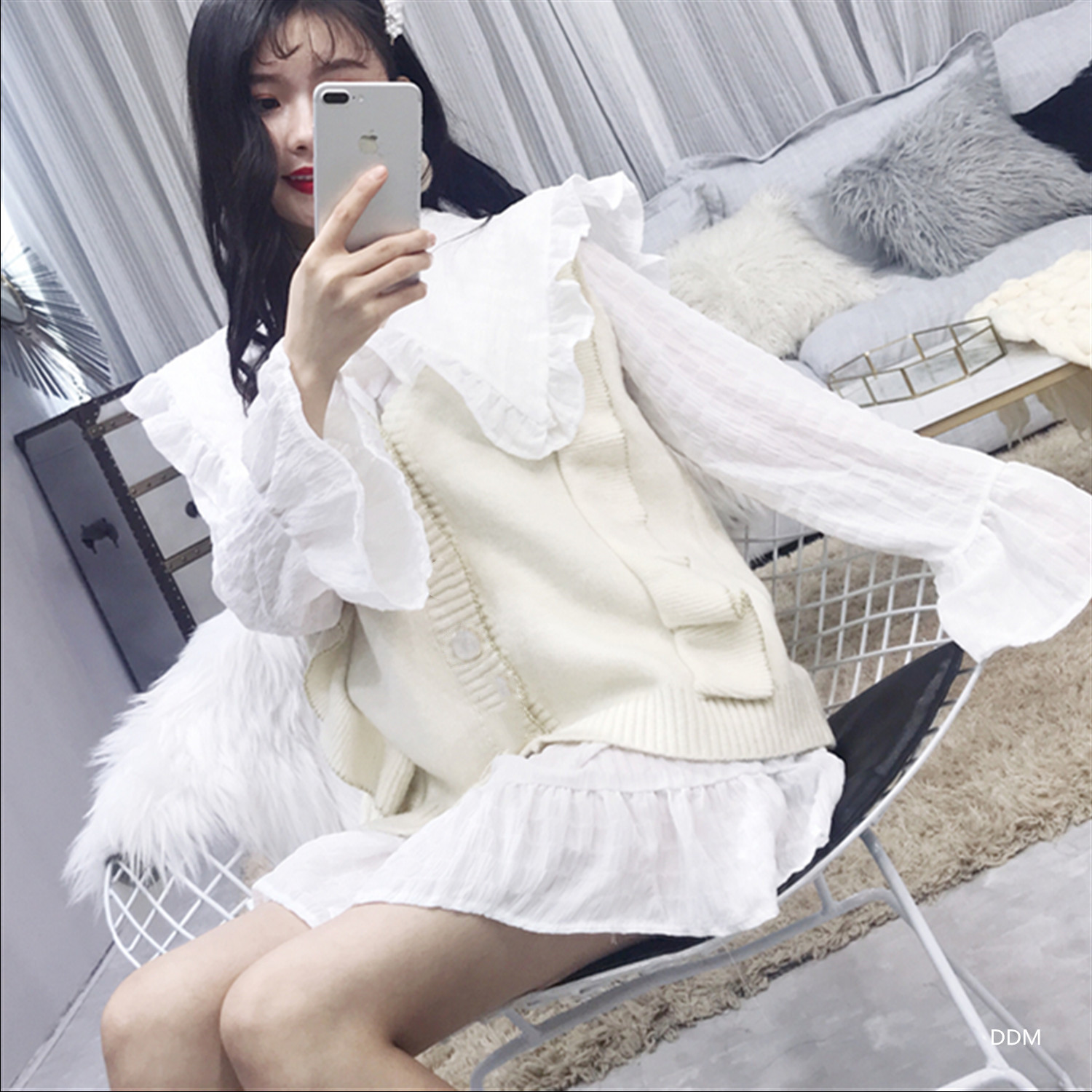 Gilet femme en Mouton cachemire - Ref 3316450 Image 39