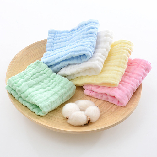 Six-layer gauze seersucker square towel baby small towel baby saliva towel baby supplies supermarket supply wholesale