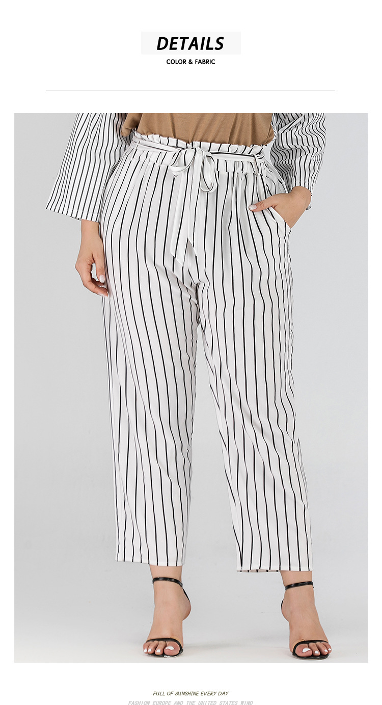 Cool Striped Large Size Casual Pants NSJR17176