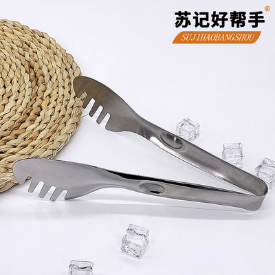 加厚不鏽鋼面包夾 燒烤食物夾 多功能廚房家用食品夾 自助餐夾子