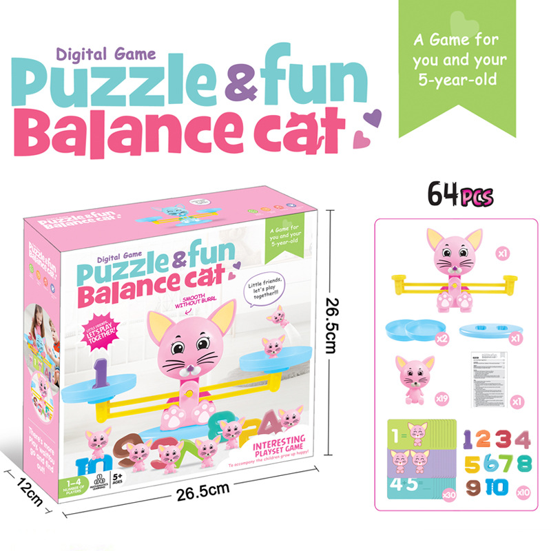 Educación Temprana DE LOS NIÑOS juguetes de Inteligencia de escritorio juego de equilibrio gatito equilibrio de dibujos animados Rana Digital juguetes de equilibrio
