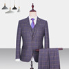 2020 new pattern Men's leisure time suit Korean Edition Self cultivation Plaid suit man suit Three marry full dress