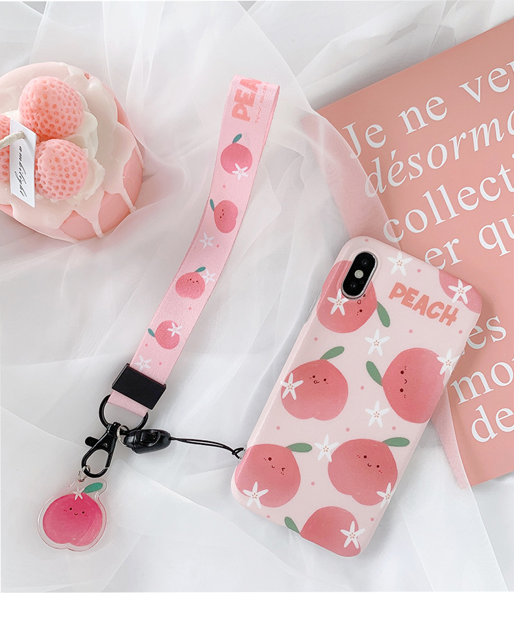 Mobile Phone Lanyard Cute Fruit Widened Hanging Neck Pendant   Universal Lanyard Wholesale display picture 7