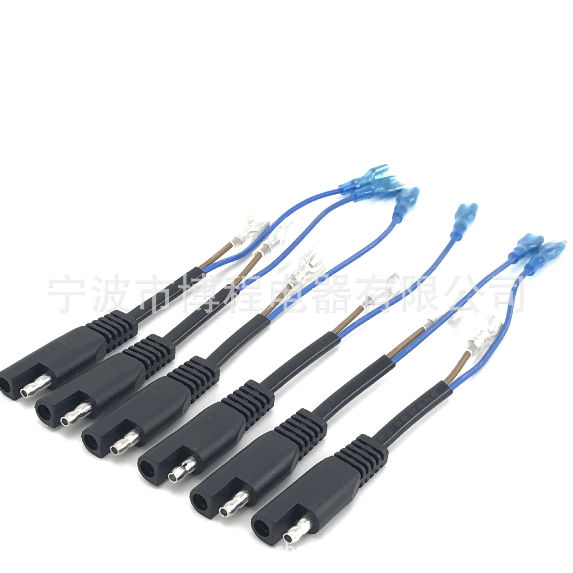 sae线红黑电源线sae红黑双并线公母插头连接线太阳能金手指连接线