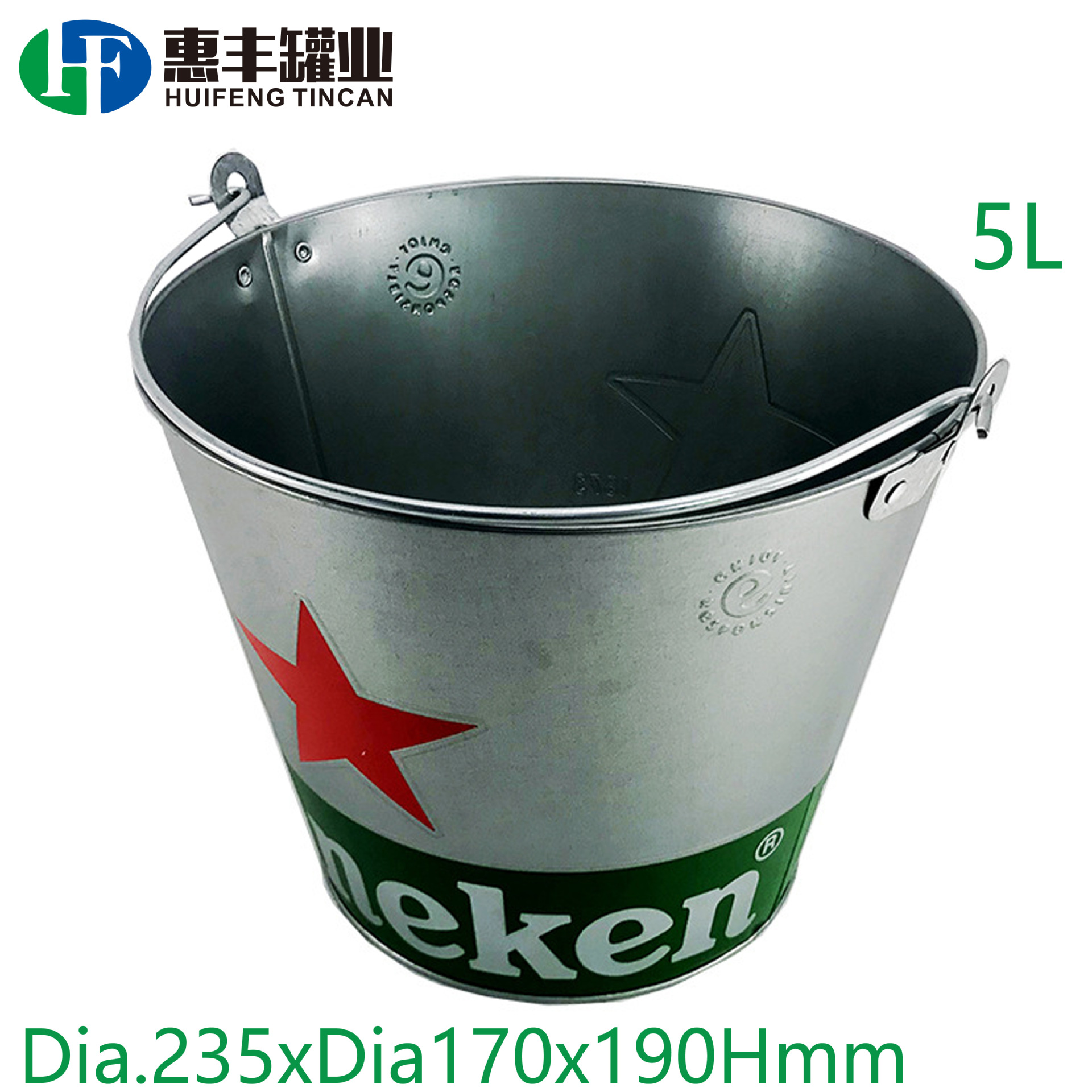 厂家生产镀锌铁冰桶 酒吧啤酒桶 手提涂胶水铁桶 家居金属手挽桶