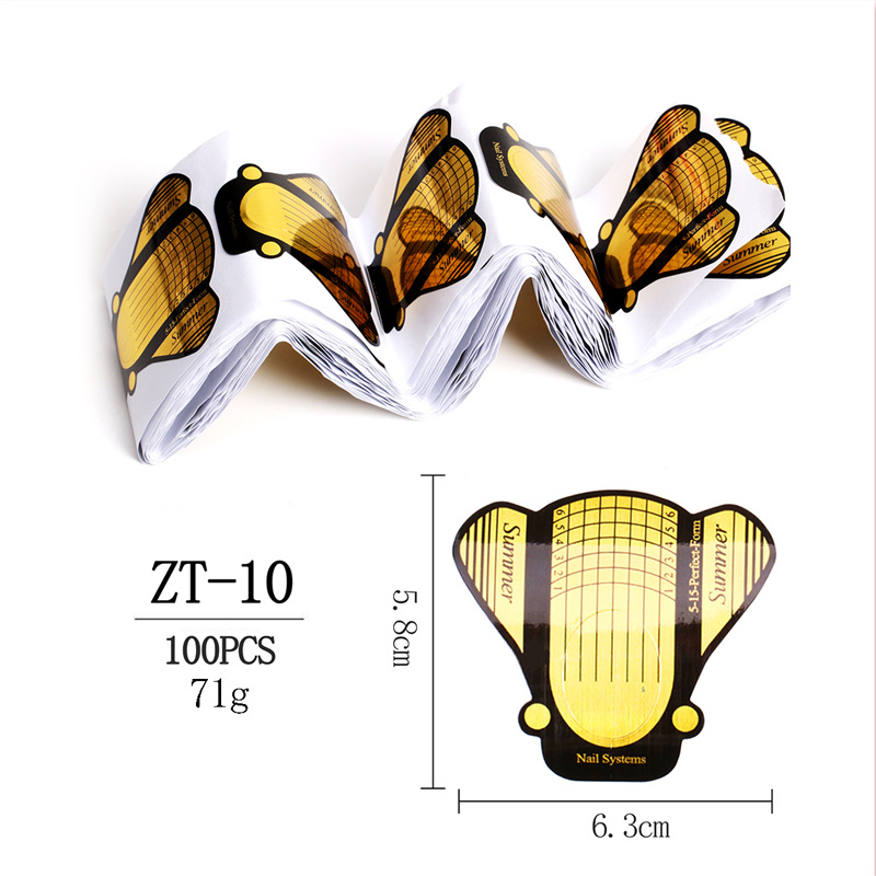 Titular de papel de extensión de uñas directa de fábrica 100 piezas de fototerapia de uñas de cristal de uñas titular de papel cuadrado de mariposa titular de papel al por mayor