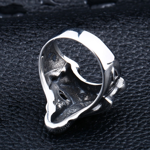 beier European and American foreign trade new jewelry Viking wolf head stainless steel ring men's titanium steel ring