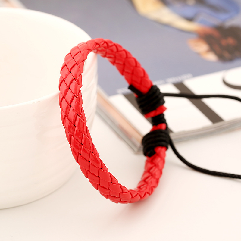 Girls Leather Bracelet Multi Color Optional PU Simple Woven Anti-Leather Bracelet Bracelet wholesale