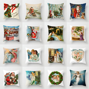 18'' Cushion Cover Pillow Case Christmas Angel Christmas man holding pillow case