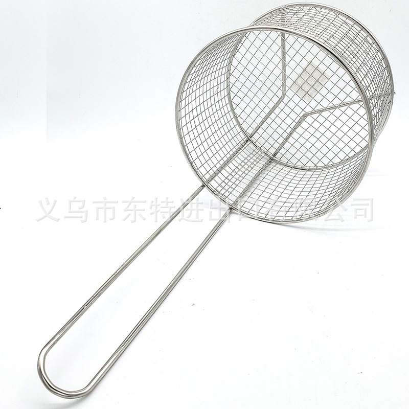 Factory direct sales of stainless steel oil-frying baskets, American fast food, French fries, fried chicken, oil-draining spatula, hamburger oil-draining baskets detail image 7