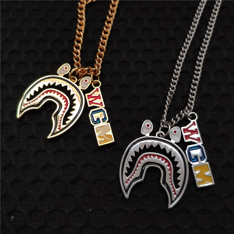 2019 summer young students new bape fashion brand shark joint necklace hip hop pendant men and women jewelry