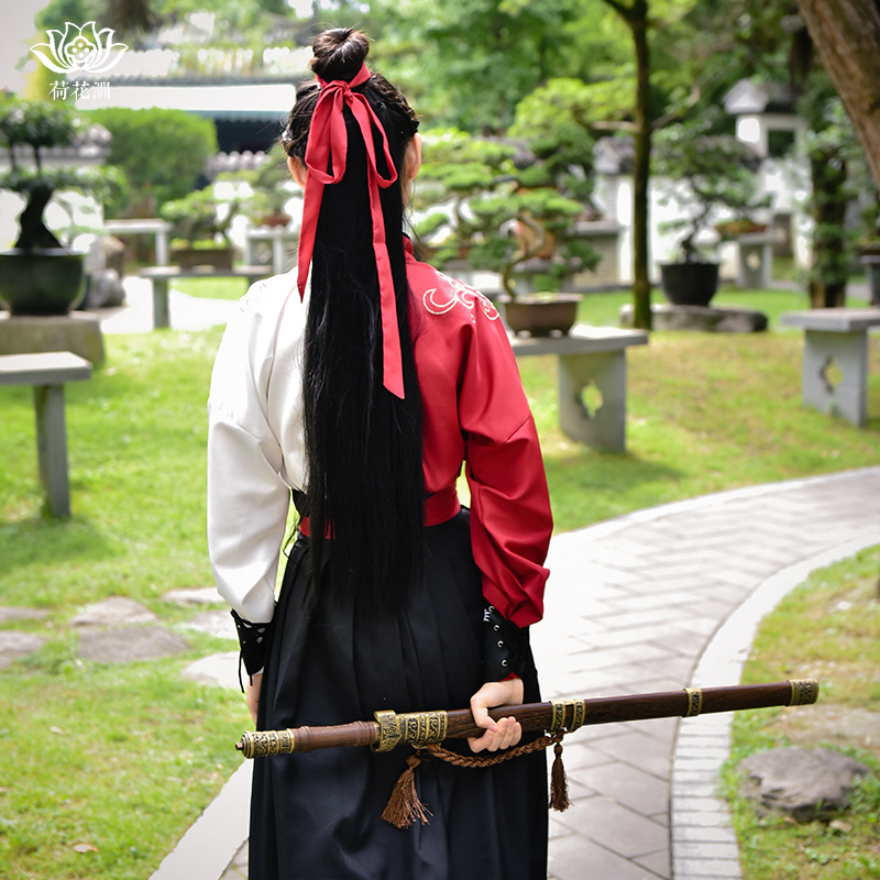 改良汉服女齐腰襦裙长褙子天师学生毕业成人礼绣花日常仙女舞蹈服