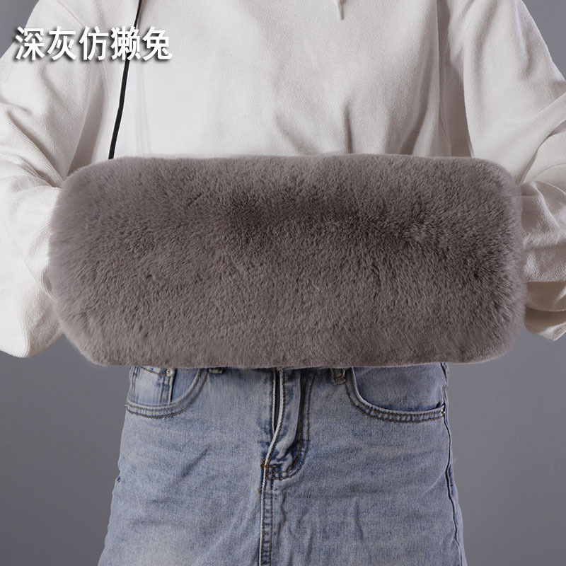 Imitación de piel de zorro protector de mano invierno engrosada mano más caliente de la mano manga de felpa almohada mano más caliente calentador de la mano