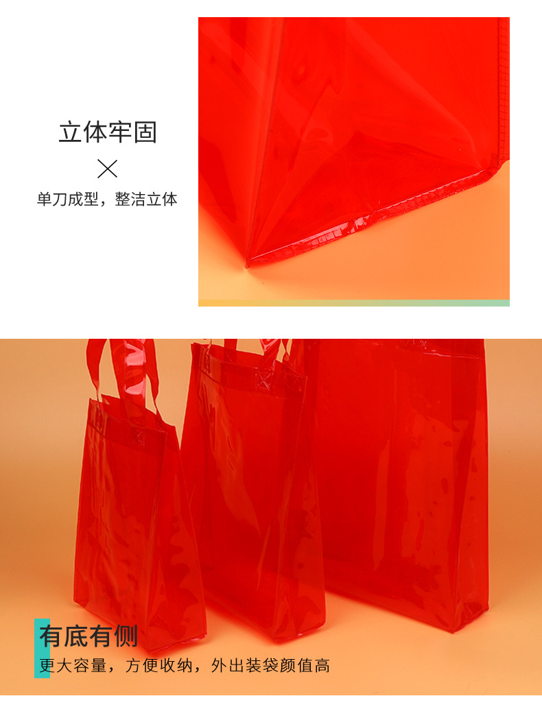 Customized transparent three-dimensional PVC bags, handbags, plastic cosmetics, zipper bags, toiletry bags, storage bags, wholesale and customization pic 12