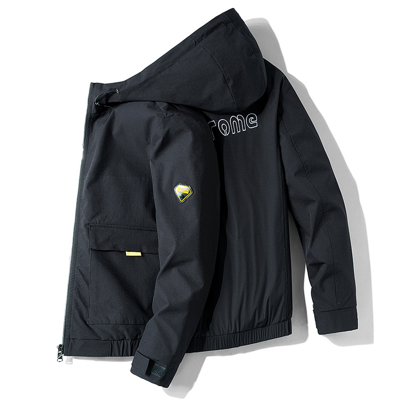 Venta al por mayor 2022 otoño nueva chaqueta de los hombres de estilo coreano SLIM-Fit con capucha chaqueta de los hombres de moda marca juvenil casual top