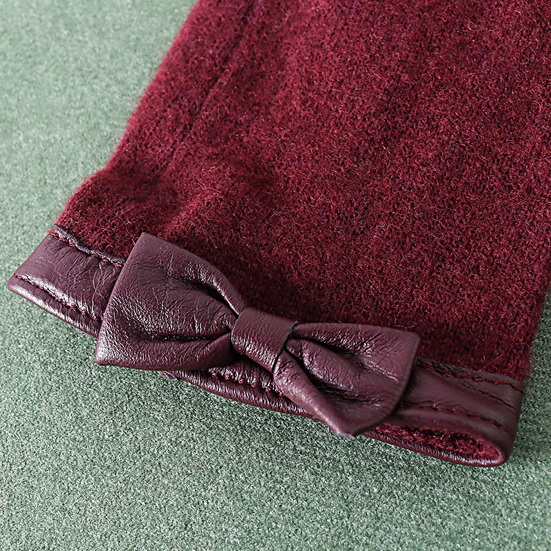 纤首羊毛羊绒针织女士手套薄款驾驶骑行开车可爱保暖防滑手套短款