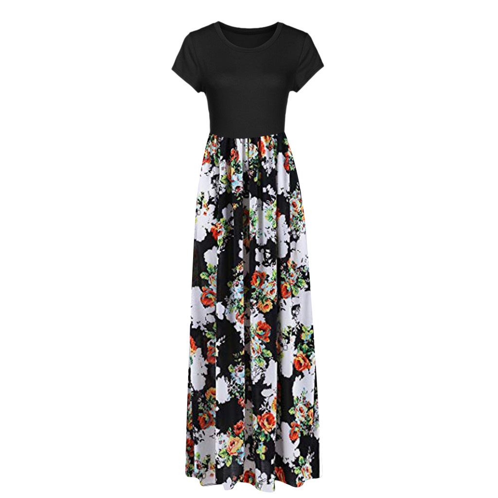 210g Weight Midi Dress Dress Length Type Short Sleeve Sleeve Length Regular Dress Dresses Type Regular Sleeve Sleeve Type Cotton Fabric Type Mid Waist Waist Line Daily Occasion Round Neck Neckline Regular Fit Fit Type Flower Pattern Summer Season Women'S Gender Printing Design Simple Style Style Wholesale Women'S Simple Style Printing Flower Daily Round Neck Short Sleeve Regular Dress