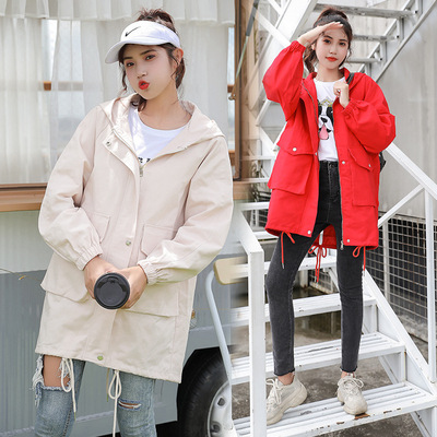 小个子风衣女装中长款2019春秋季新款韩版学生宽松bf上衣工装外套