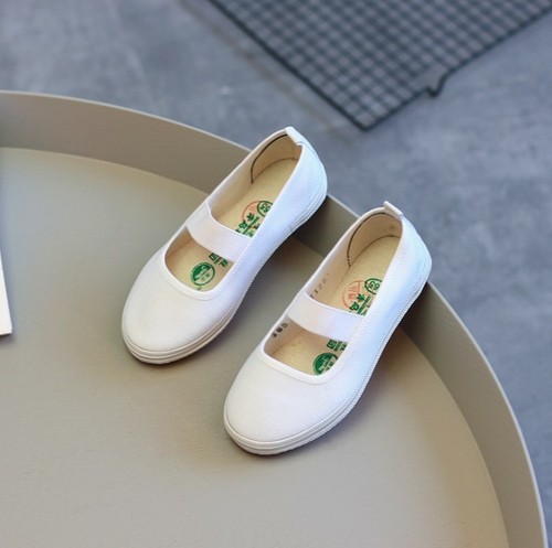 Qingdao Universal National Tour Children's Dance Shoes Boys and Girls White Shoes Canvas Shoes Gymnastics Shoes White Sneakers Sports Shoes