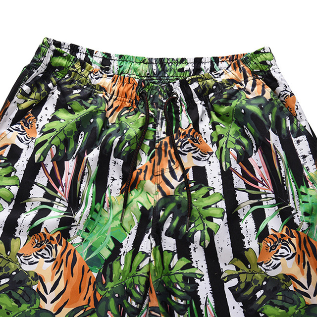 Large Size Pants Tiger and Plant 3D Printed Beach Pants New 