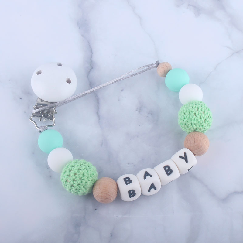 Bebé chupete clip bebé juguete silicona chupete cadena anti-gota con mordedor anti-perdido cadena comercio exterior