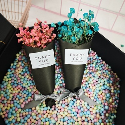 迷妳ins小清新幹花小花束禮品包裝禮盒搭配贈品情人節幹花花束