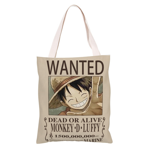 One Piece Cartoon Canvas Satchel Canvas Shoulder Bag Handbag Male and Female Student Gift Creative Bag Handbag