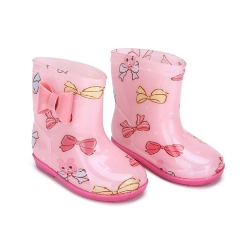 Star chasing small flower butterfly knot export to Japan and South Korea fashion children's rain shoes baby rain boots for girls dropshipping one piece