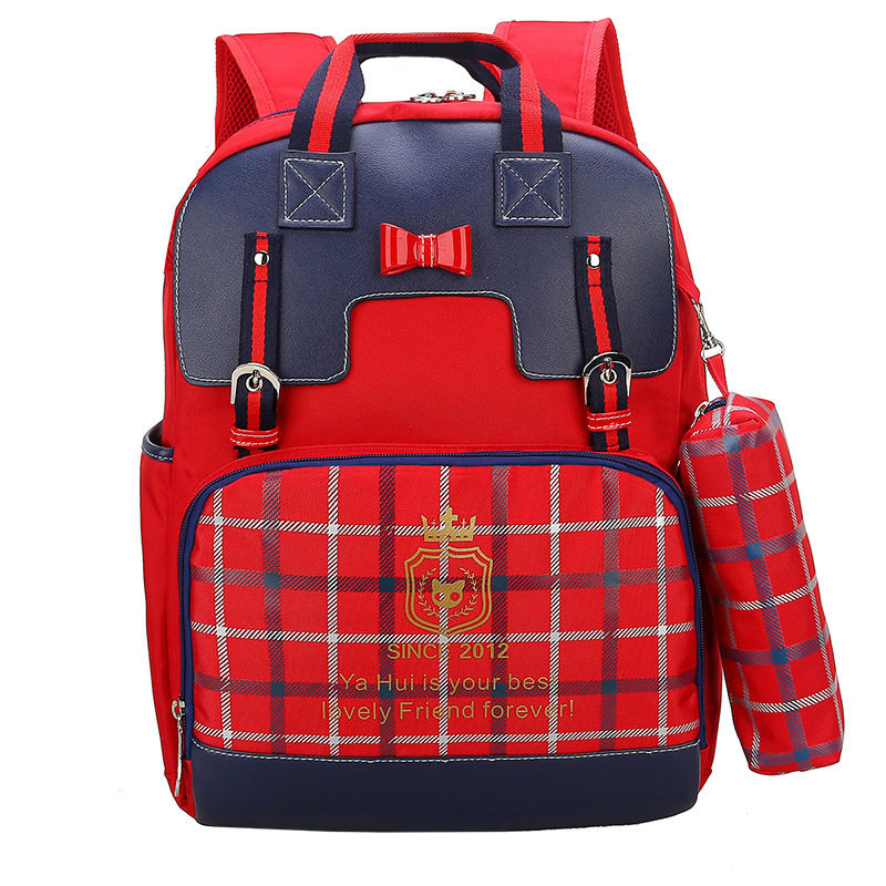 Children's bags pupil schoolbag College wind PU wear-resisting British style On behalf of Customize