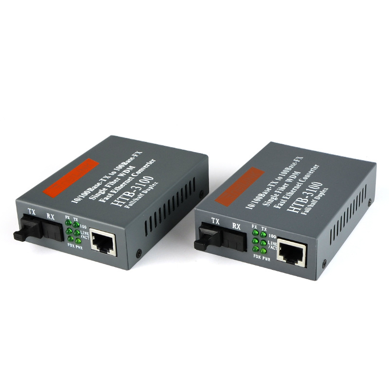 One external single-mode single-fiber fiber optic transmitter/receiver HTB-3100A-25km optical-electric converter A-end unit