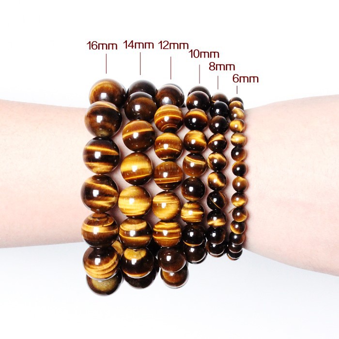natural Yellow Tiger Eye Bracelet wholesale 14mm Hand string jade gemstone new pattern personality fashion Retro Tiger eye stone