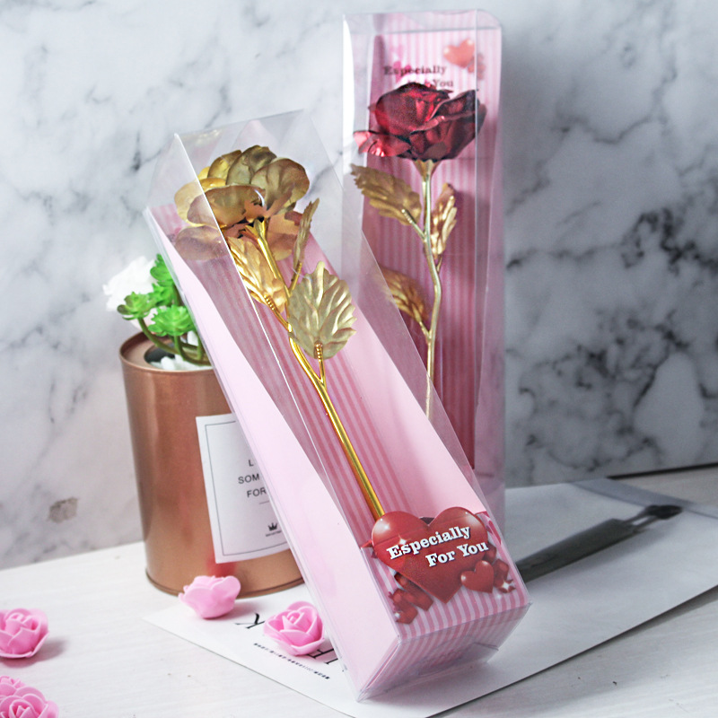 Coffret Cadeau Saint Valentin En Feuille D&#39;or Rose Brillant display picture 16