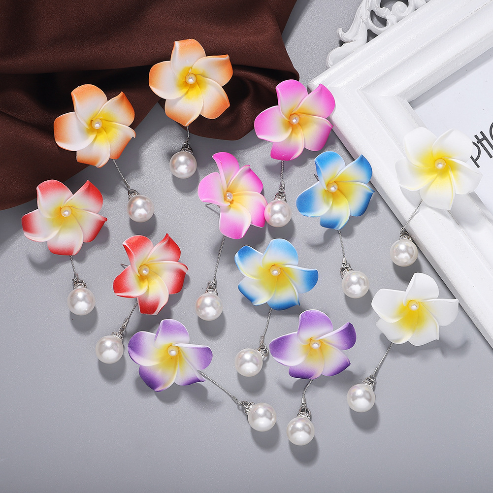 Explosion Models Flower Pearl Earrings New Earrings Passion Romantic Jewelry Accessories display picture 8